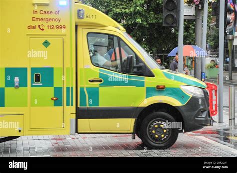 Ambulance driving to 911 call Stock Photo - Alamy