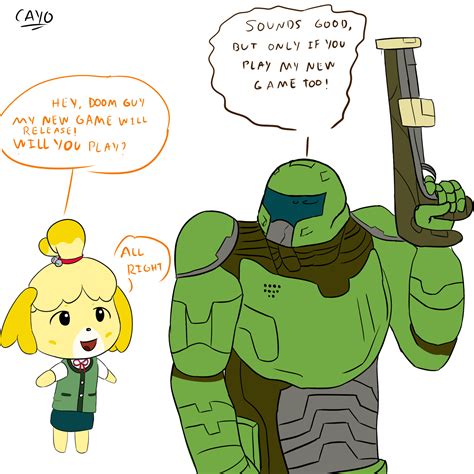 ArtStation - Isabelle and Doom Guy