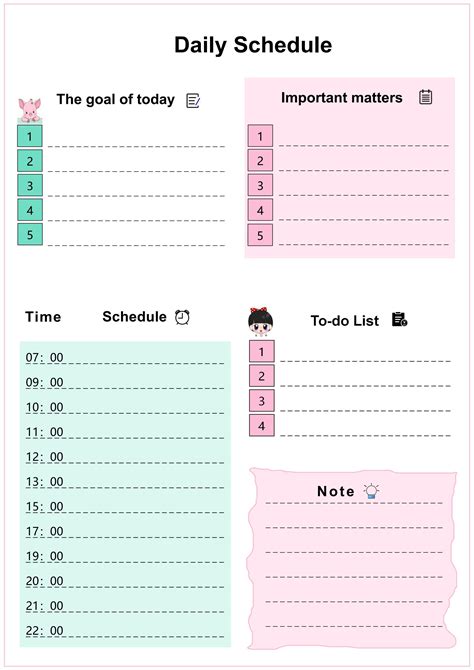 Cute Weekly Schedule Template