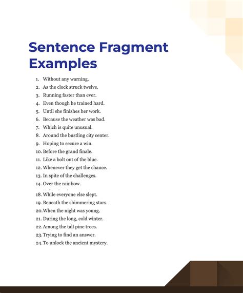 Sentence Fragment - 99+ Examples, How to Write, Pdf, Tips