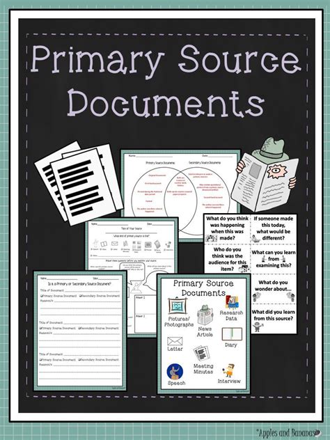 Primary Source Documents - includes activity cards, Venn diagram comparing/… | Primary source ...