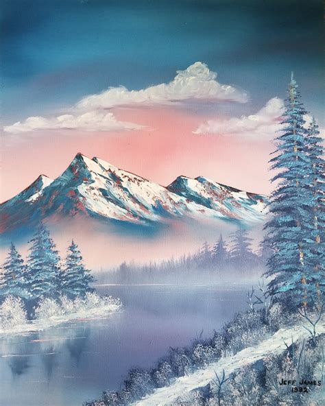 Nature Painting Print, Bob Ross Style, of My Original Oil Painting Winter Paradise - Etsy