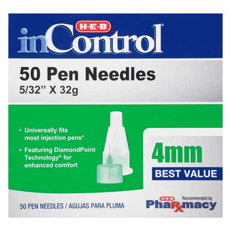 H-E-B Inontrol Pen Needles, 4MM 32G - Shop Needles at H-E-B