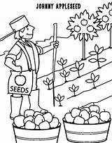 Johnny Appleseed And Seed Coloring Page  Free Printable Pages sketch template
