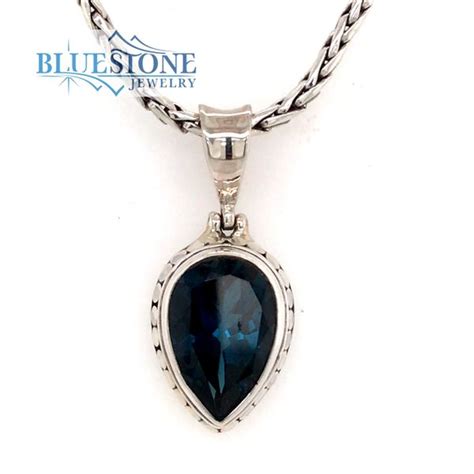 Silver Pendant w/London Blue Topaz and Chain 001-230-1001110 | Bluestone Jewelry | Tahoe City, CA