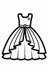 Coloring Dress Pages Wedding Fancy Dresses Kids Printable Getcolorings  sketch template