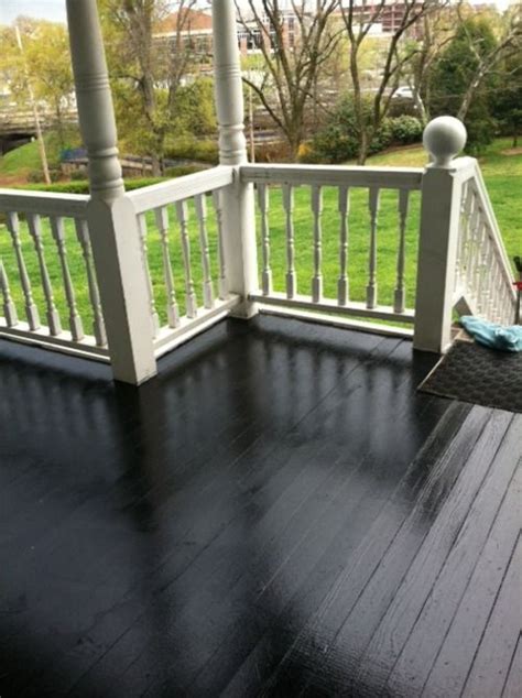 glossy black porch floor---rails are already this color | House paint ...