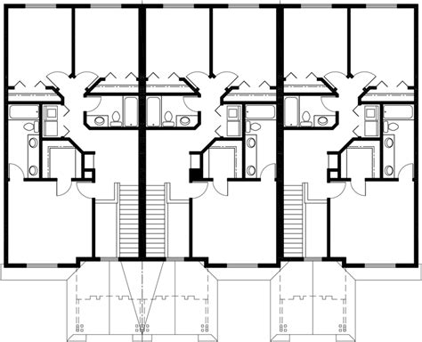 Triplex House Plans, Triplex House Plans With Garage, T-412 | Garage house plans, Duplex plans ...