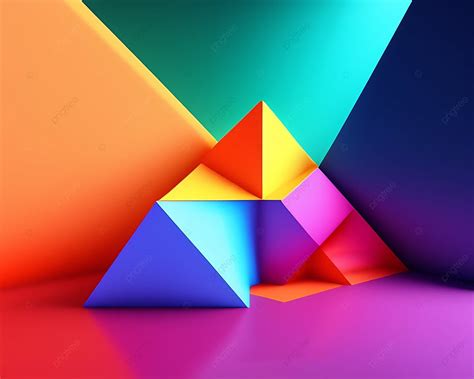 Colorful Abstract Geometric Minimalistic Background, Colorful Abstract, Triangles 3d, Geometric ...