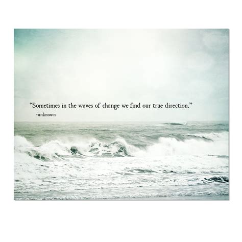 Waves of Change Quote, Ocean Nautical Photo Print, Coastal Ocean Art ...