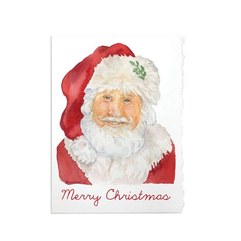 Watercolor Santa Claus Set of 10 Christmas Cards - Etsy