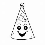Happy Birthday Party Hat Coloring Page sketch template