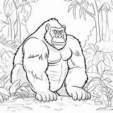 Gorilla Coloring Pages – Coloring Corner sketch template