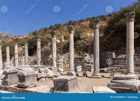 View of Historical Ruins at Famous Ancient Greek City Called `Ephesus ...