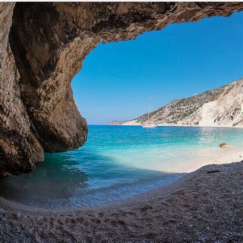 Myrtos Beach, Kefalonia- Greece 💙💙💙 Pic by @kyrenian . #bestplacestogo ...