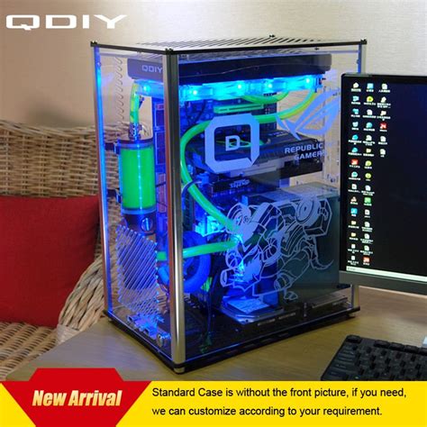 QDIY PC-A009 ATX Transparent Computer Case PC Case Water Cooled Acrylic ...