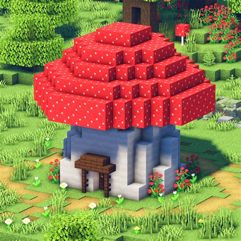 Minecraft: How to Build a Mushroom House | Cottagecore/Fairycore 🍄 | Minecraft creations, Easy ...