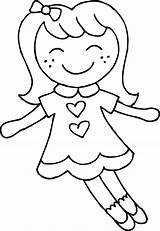 Cute Dolly Coloring Page  Free Clip Art sketch template