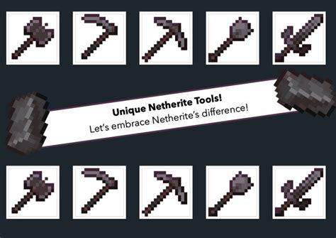 Alternate Netherite Tools Minecraft Texture Pack