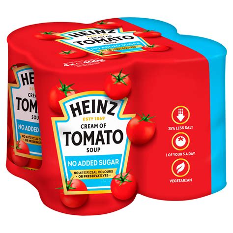 Heinz No Added Sugar Cream of Tomato Soup 4 x 400g | Tinned Soup ...