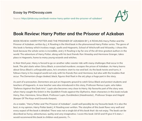 Book Review: Harry Potter and the Prisoner of Azkaban (400 Words ...