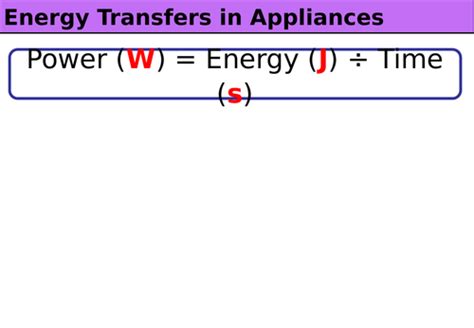 Energy, Power, Time calculations | Teaching Resources