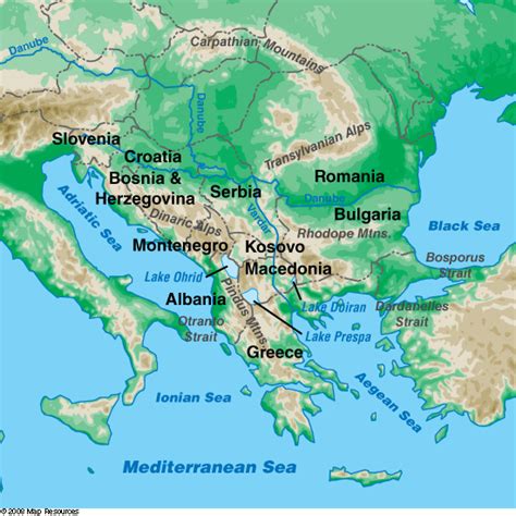 Balkan Mountains Map