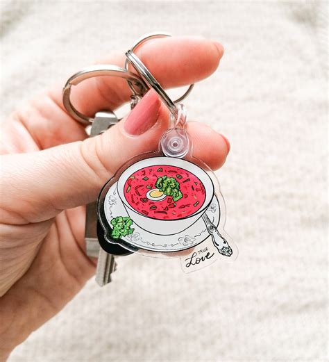 Acrylic Food Keychain Food Keyrings Lithuanian | Etsy