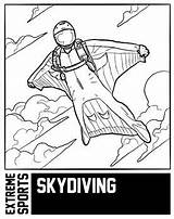 Skydiving Extreme Sports Coloring Page/Book By SCWorkspace  TPT sketch template