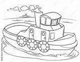 Tugboat Coloring Page sketch template
