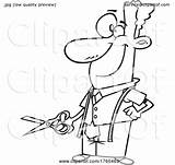 Black And White Cartoon Male Tailor By toonaday 1760463 sketch template