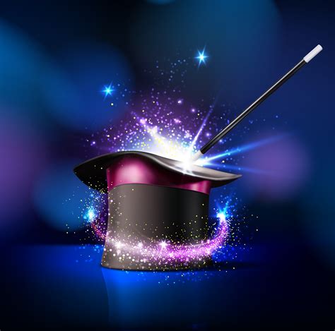 Circus magician top hat and magic wand trick 23541712 Vector Art at Vecteezy