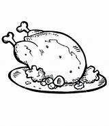 Cooked Chicken Coloring Page sketch template