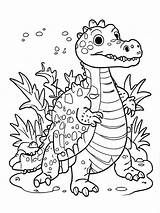 Jungle Jamboree The Cheerful Dinosaur Stock Illustration  sketch template