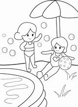 Pool Coloring Colorings Pool7 Sketch Page sketch template