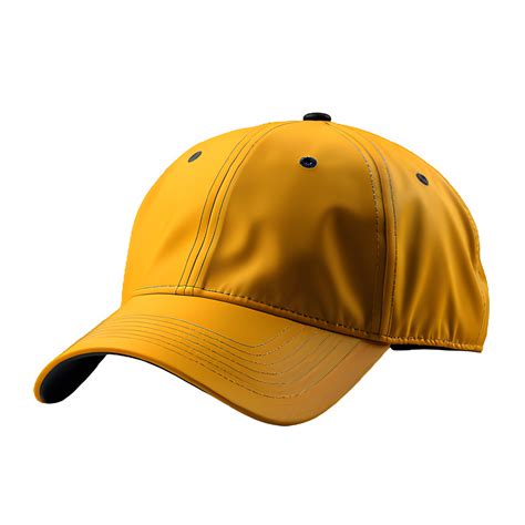 yellow baseball cap isolated on transparent background ,cap cut out mock up ,generative ai ...