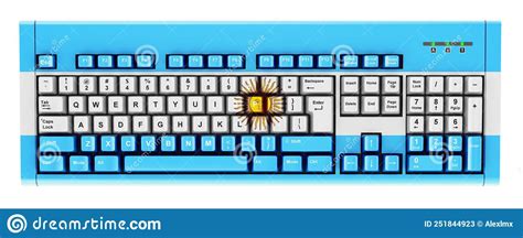 Argentinean Flag Painted on Computer Keyboard. 3D Rendering Stock ...