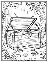 Treasure Chest Coloring Pages Free PDF Printables  Sheets sketch template