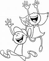 Happy Children coloring Page sketch template