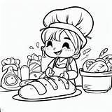 Father Cooking Omelette In Kitchen Coloring Pages  For Kids sketch template