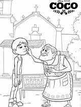 Miguel Coloring Coco Movie Sheet Pages Disney  sketch template