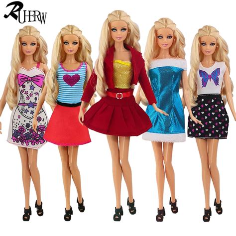 5 piece / lot Fashion Beautiful clothes for barbie doll 5 style casual ...