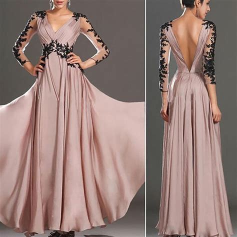 Pink Elegant Banquet Lace Wedding Dress Evening Dress | Banquet dresses ...