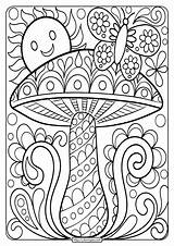 Free Printable Mushroom Adult Coloring Page sketch template
