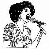 Female Singer Coloring Page · Creative Fabrica sketch template