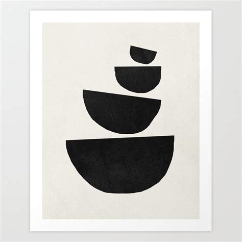 Abstract Black Shapes Art Print