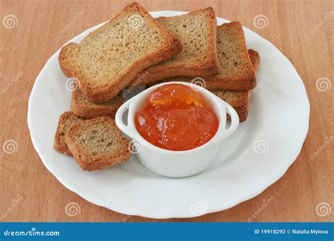 Toast with jam stock photo. Image of bread, toast, breakfast - 19918292