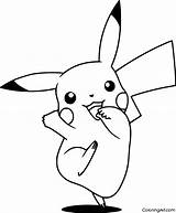 Pikachu Walking Coloring Page  ColoringAll sketch template
