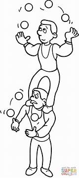 Coloring Juggler Pages Preschool Kids Circo Dibujo Dibujos Freecoloring  sketch template