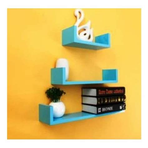 U Shape Blue Wooden Wall Shelves, For Home at Rs 280/set in Saharanpur | ID: 17152557548